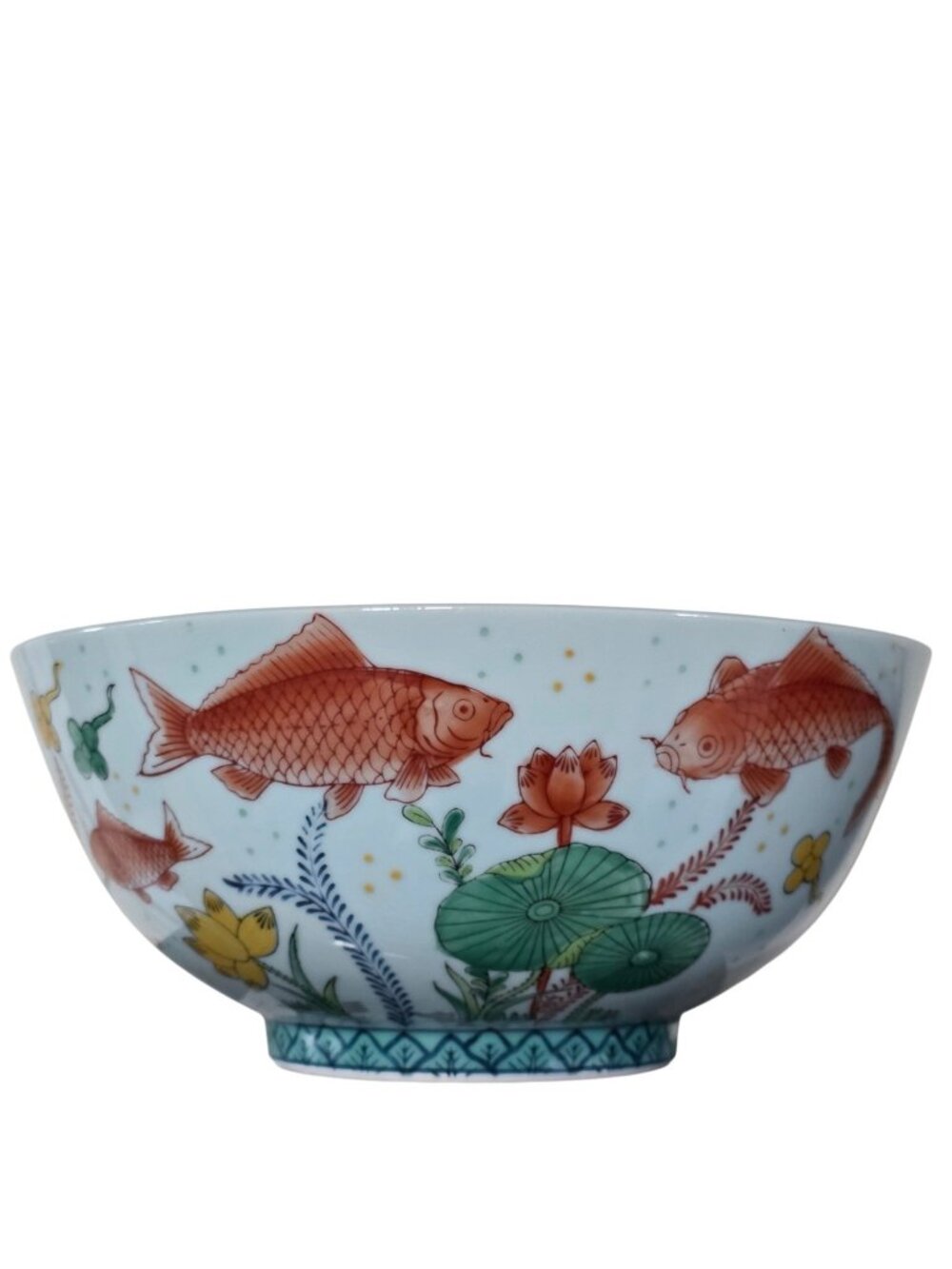 Vintage 10" Andrea by Sadek Porcelain Bowl Koi Fish & Underwater Flora 6284